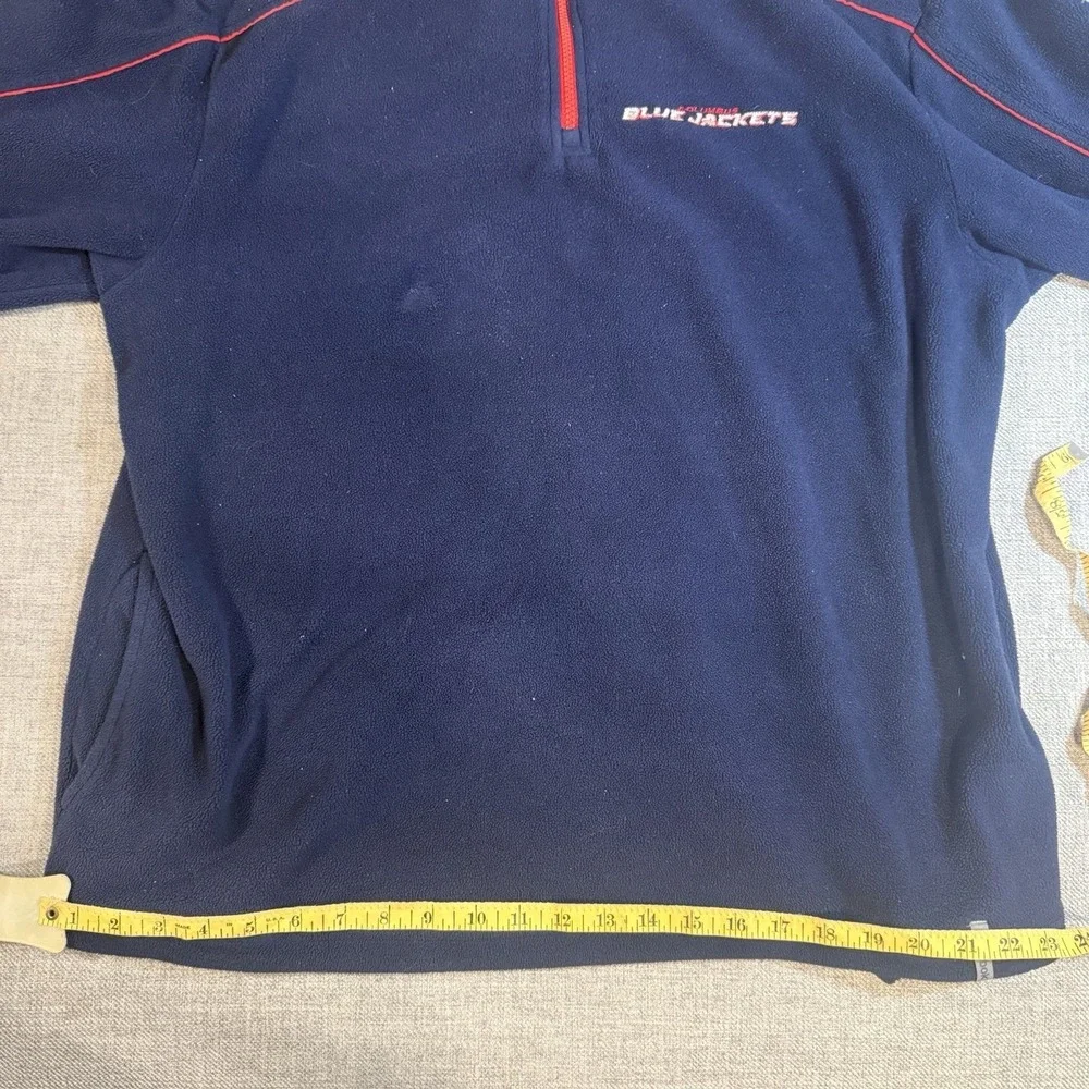 Reebok NHL Blue Jackets Fleece 1/4 Zip Pullover Navy Mens Large
